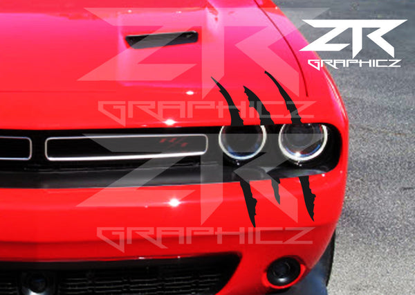 2pcs Claw Marks Car Decals, Car Stripe Decals Monster Scratch Graphics For  Dodge Challenger/charger, Reflective Red, 15.8 Inch