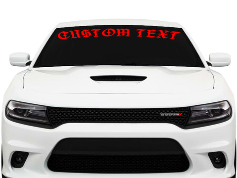 Dodge Charger Custom Gothic Text Windshield Vinyl Decal