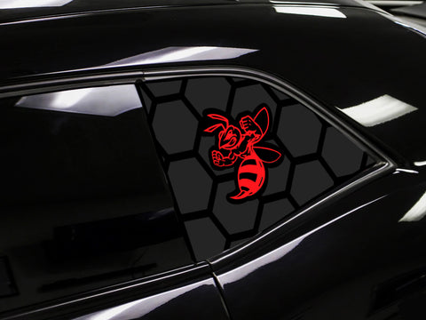 Dodge Challenger Angry Hornet Honeycomb Third Window Decals