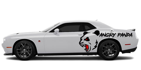 Angry Panda and Custom Text Side Vinyl Decals