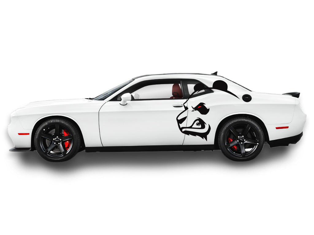 Dodge Challenger Extra Large Angry Panda Body Decals
