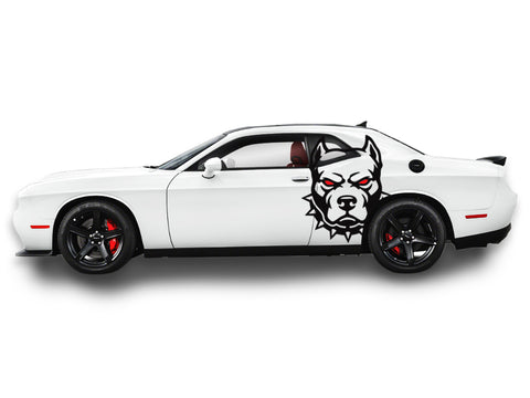 Dodge Challenger Extra Large Angry Pitbull Body Decals