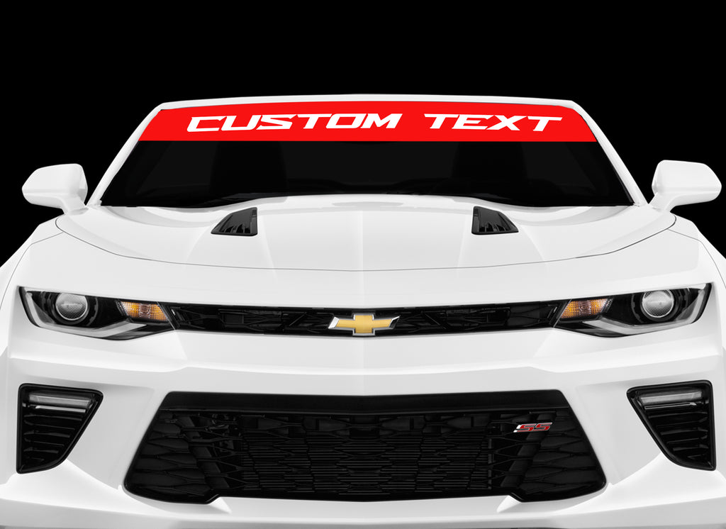 chevy Camaro Banner with Custom Text Windshield Vinyl Decal