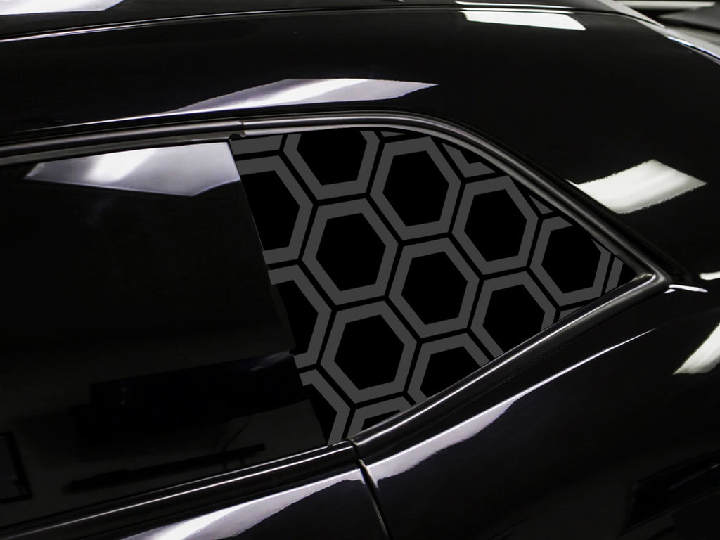 Dodge Challenger Bold Outlined Honeycomb Third Window Decals