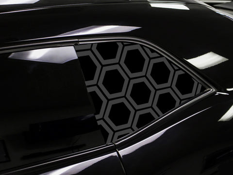 Dodge Challenger Bold Outlined Honeycomb Third Window Decals