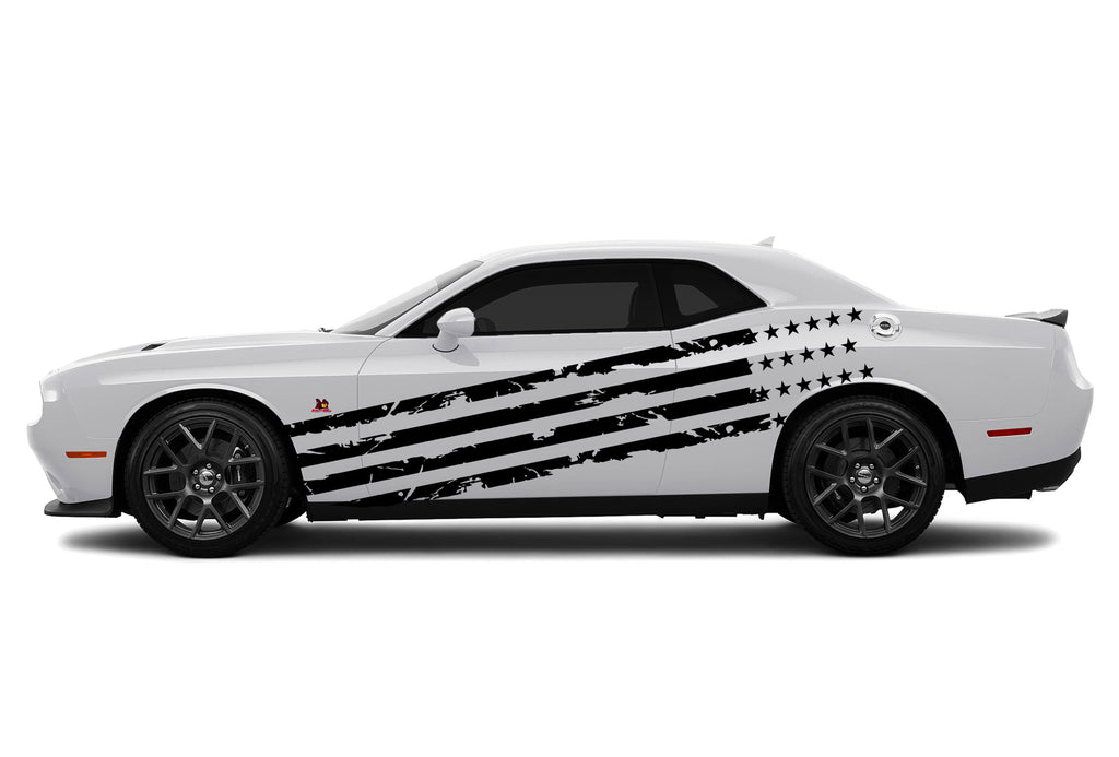 2 Dodge Challenger Stars and Stripes Large Body Decals