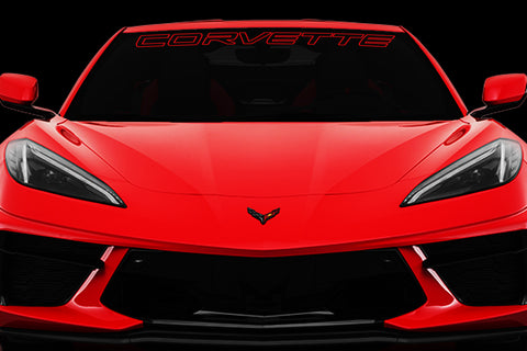 Chevy Corvette Outlined C8 Windshield Vinyl Decal