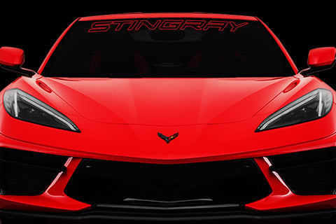 Chevy Corvette Stingray Outlined C8 Windshield Vinyl Decal