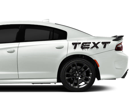 Dodge Charger Quarter Panel Custom Dripping Text Decals