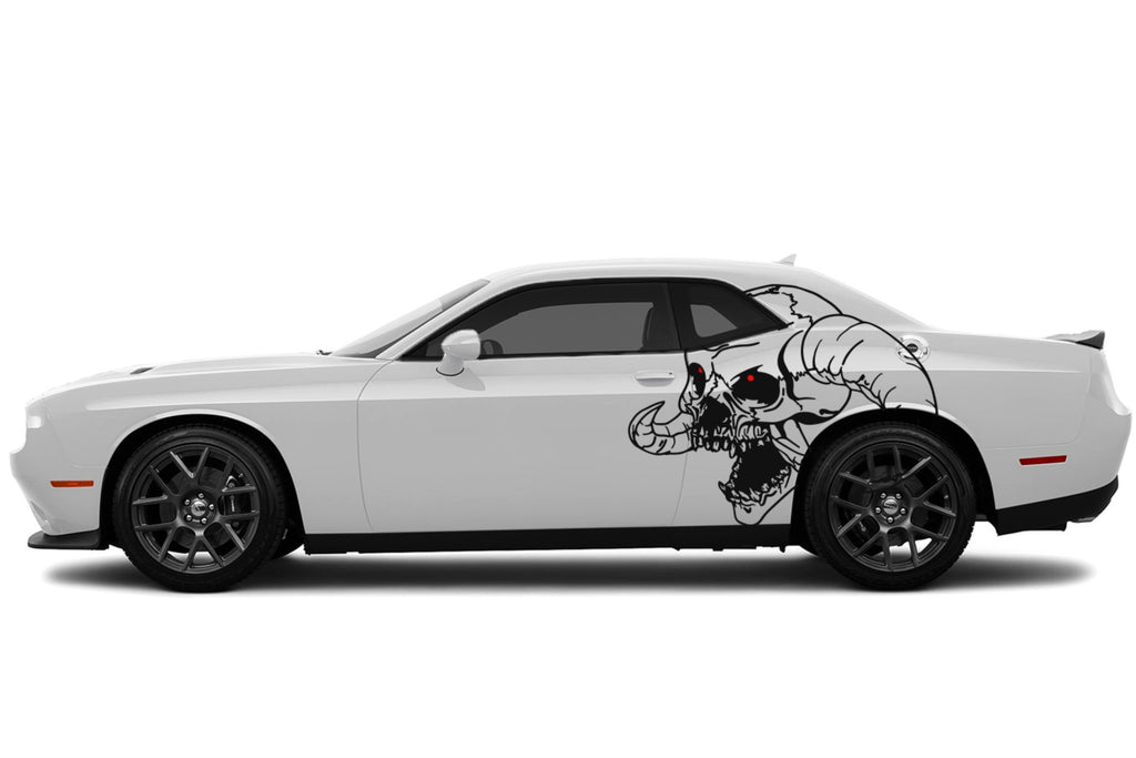 Dodge Challenger Extra Large Horned Skull Body Decals