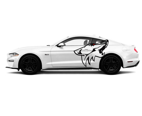 Ford Mustang Extra Large Coyote Head Side Vinyl Decal Graphics