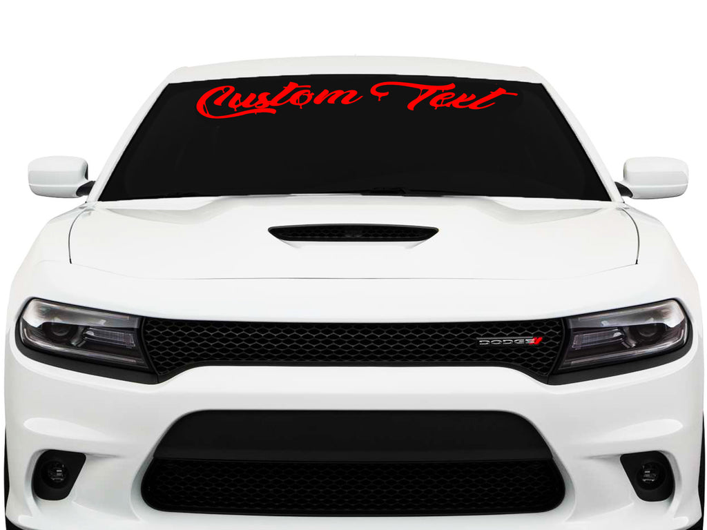 Dodge Charger Custom Dripping Script Text Windshield Vinyl Decal