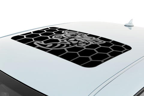 Dodge Challenger and Charger Angry Hornet with Solid Honeycomb Sunroof Decal