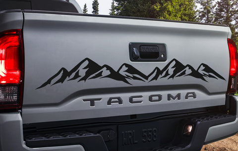 Toyota Tacoma Tailgate Mountains Outdoors 4x4 Vinyl Decal