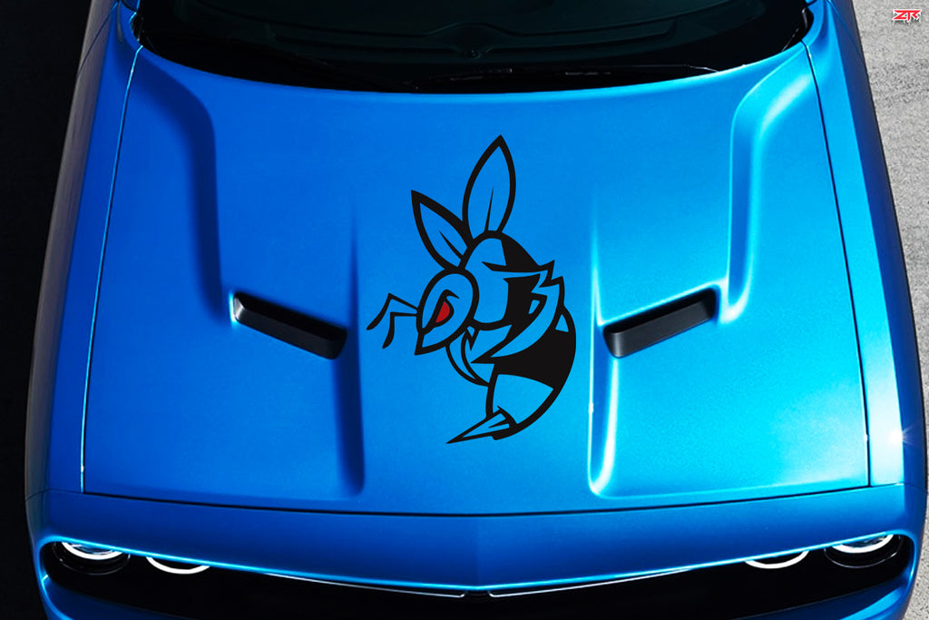 Dodge Challenger Angry Bee Hood Decal