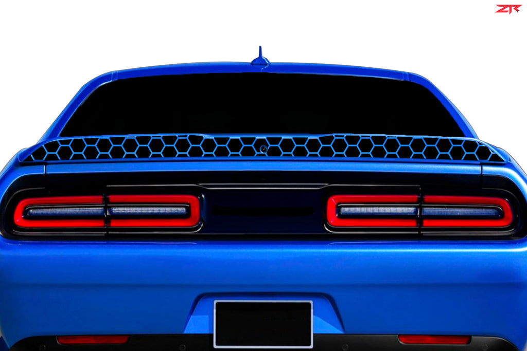 2015-2023 Dodge Challenger Custom Honeycomb Spoiler Blackout Decal