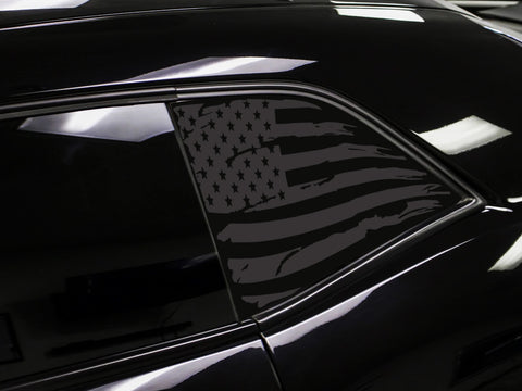 Dodge Challenger Distressed American Flag Window Decals
