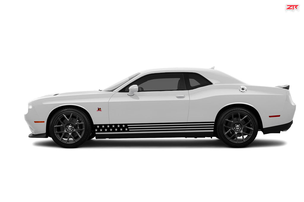 Custom Dodge Challenger American Rocker Panel Stripes
