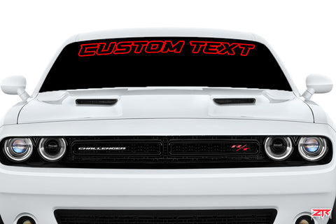 Dodge Challenger Outlined Custom Text Windshield Vinyl Decal