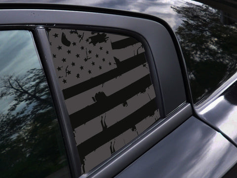 Dodge Charger Distressed American Flag Window Decal