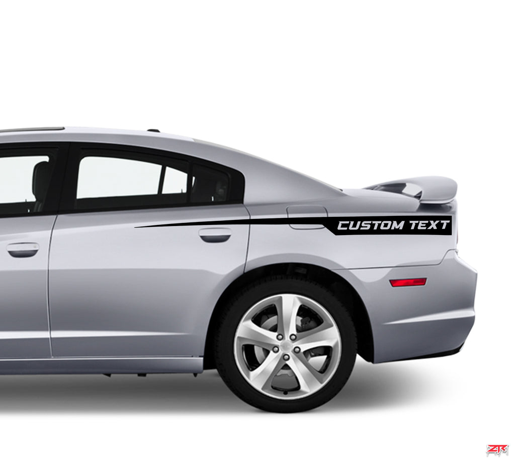 2011-2014 Dodge Charger Custom Text Razor Stripe Vinyl Graphics Kit