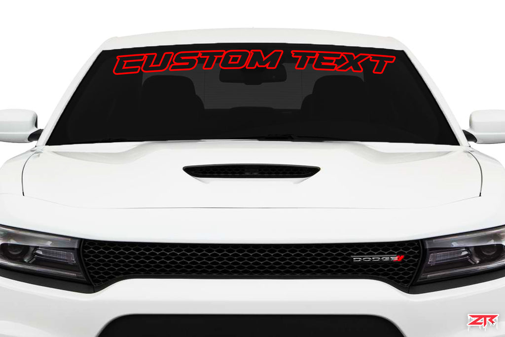 Dodge Charger Outlined Custom Text Windshield Vinyl Decal