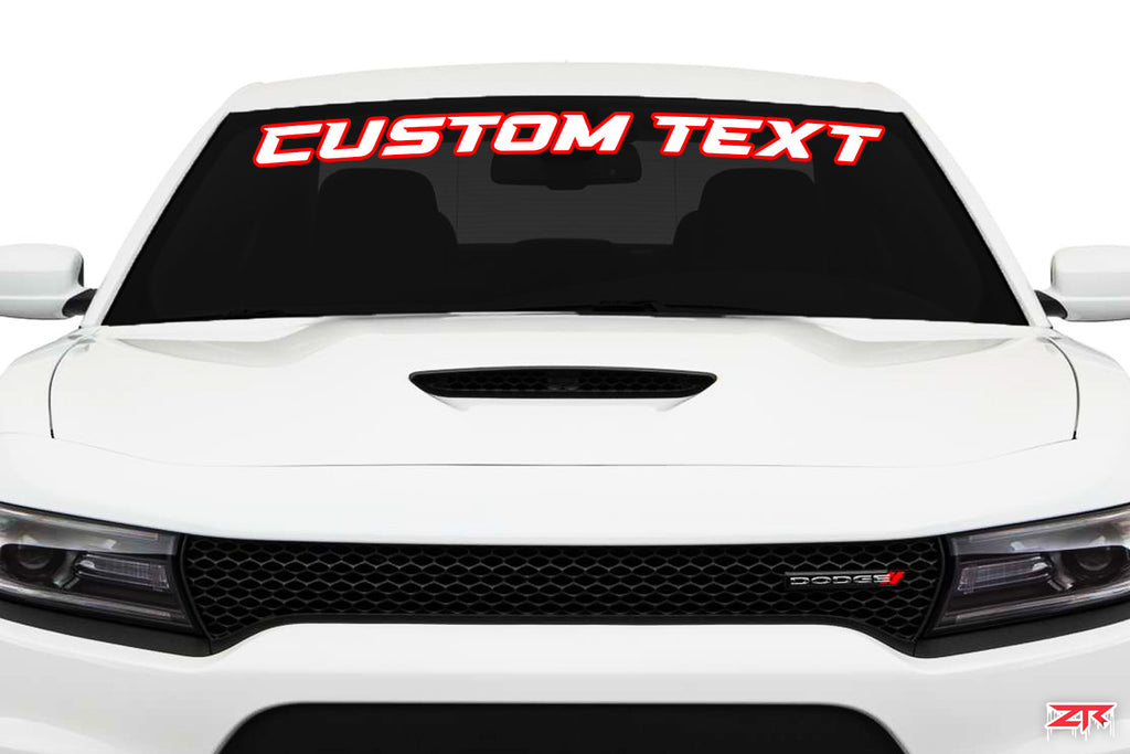 Custom Outlined Text Dodge Charger Windshield Vinyl Decal