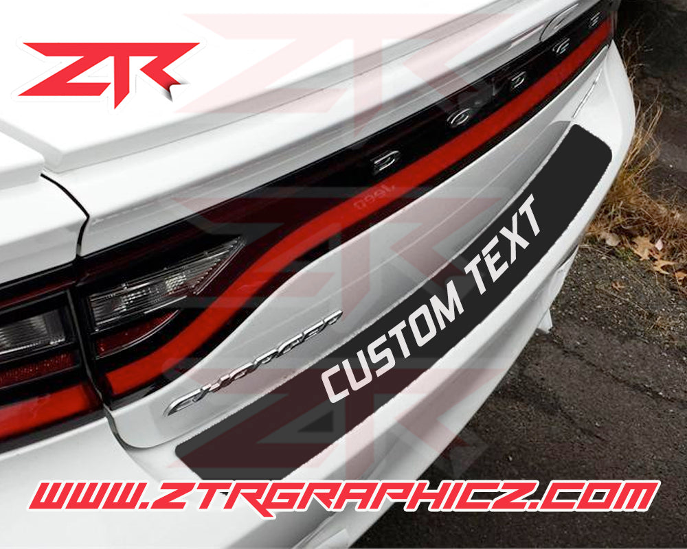 2015-2023 Dodge Charger Custom Text  Bumper Scratch Protector Vinyl Strip