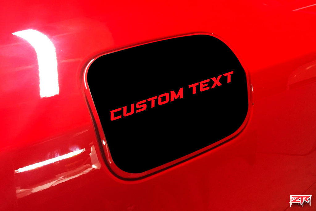 2012-2023 Dodge Charger Custom Text Fuel Door Vinyl Decal
