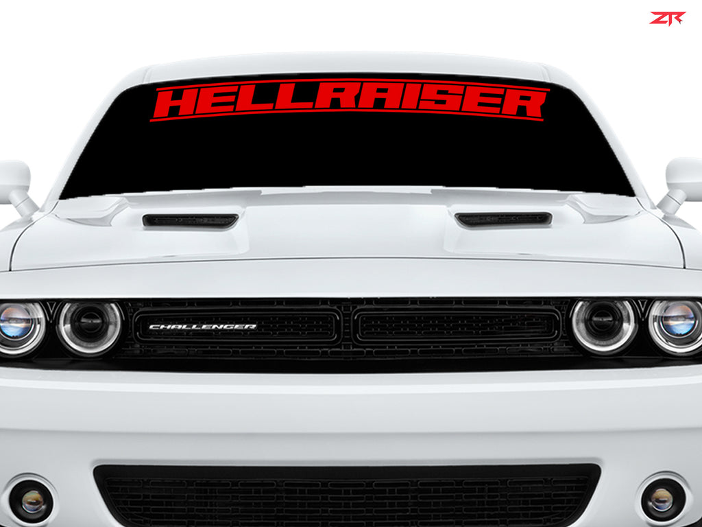 Dodge Challenger Hellraiser Striped Windshield Vinyl Decal
