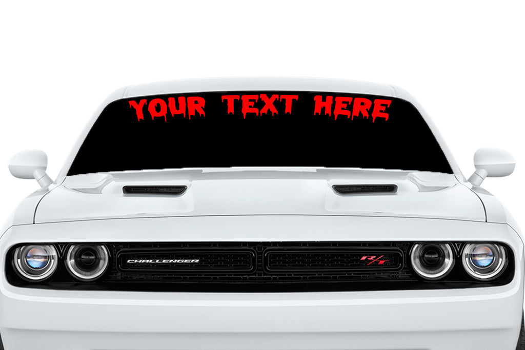 Dodge Challenger Spooky Custom Text Windshield Decal