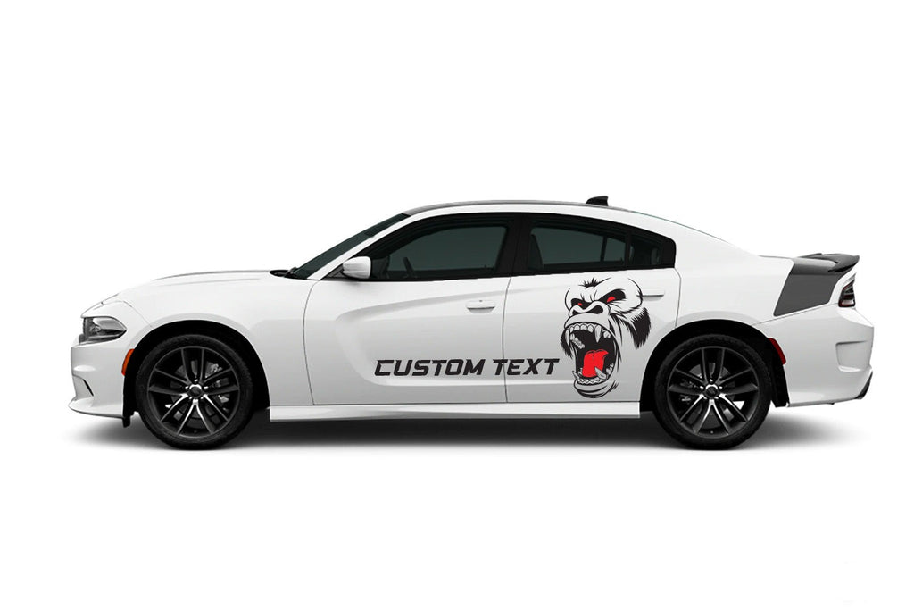 Dodge Charger Angry Ape With Custom Text Vinyl Decals