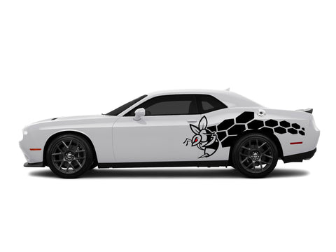Custom Dodge Challenger Angry Bee and Honeycomb Body Decals