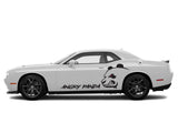 Dodge Challenger Angry Panda With Custom Text Sides Vinyl Decals