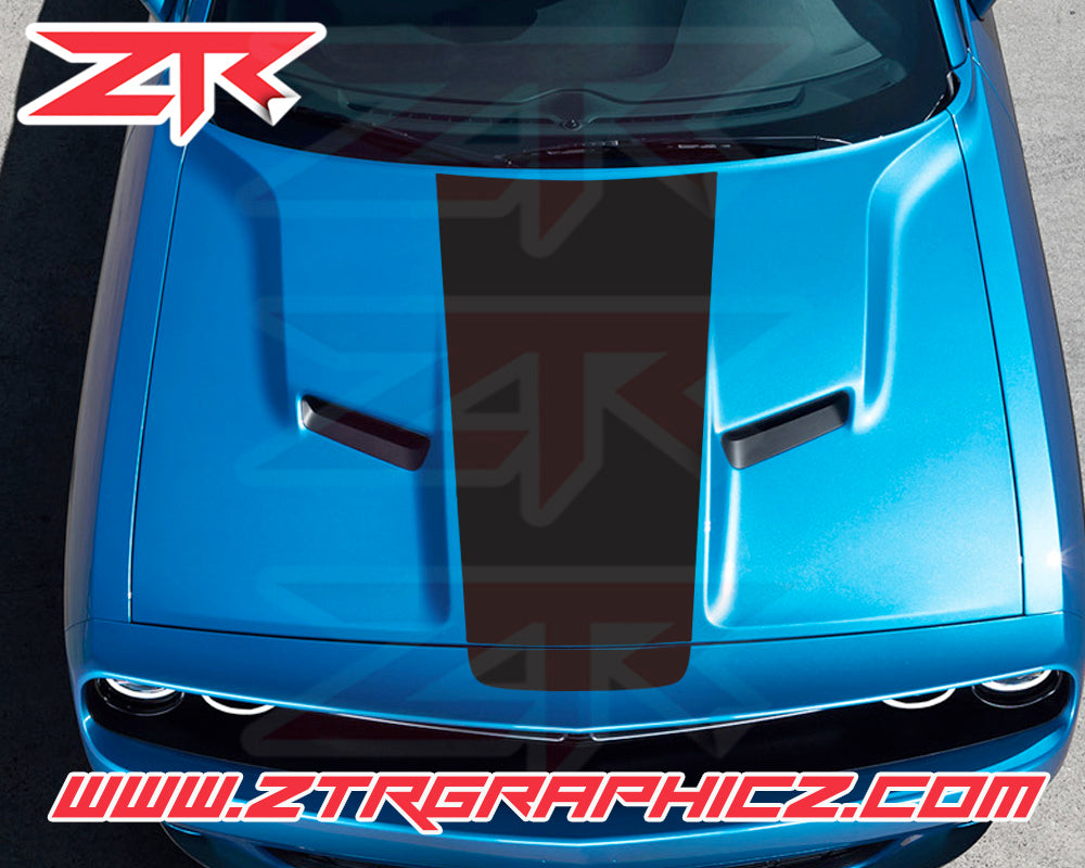 2015-2023 Dodge Challenger Custom Solid Hood OEM Racing Stripe Decal