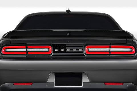 Dodge Challenger Solid USA Flag Taillight Divider Decal With Dodge Lettering Cutout