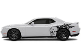Dodge Challenger Side Body Skull and Flames Decals