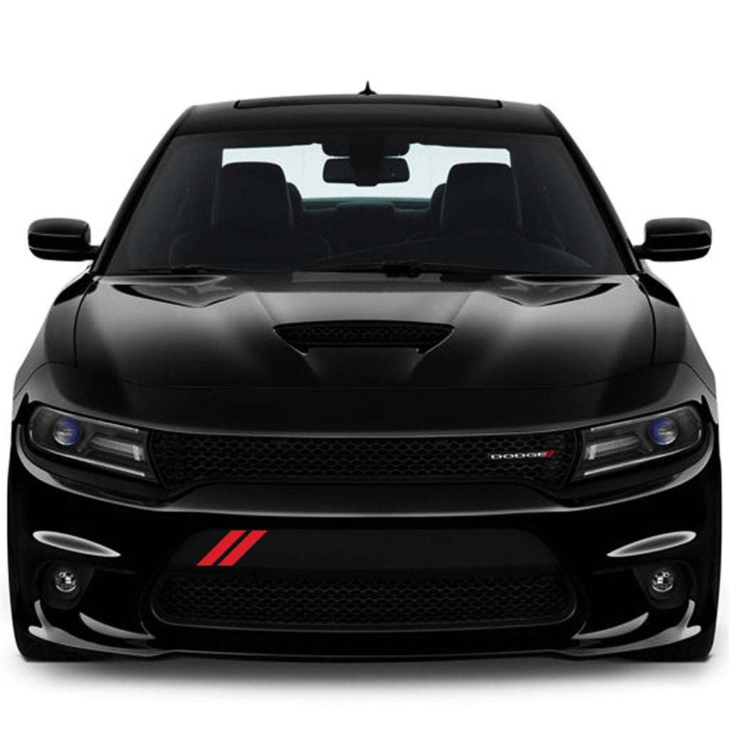 Dodge Charger Front Bumper Dual Hash Racing Stripes