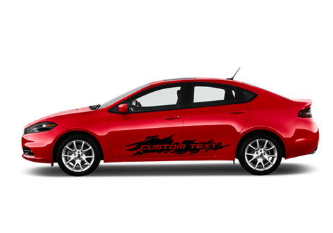 Dodge Dart Custom Text Side Ripped Decals