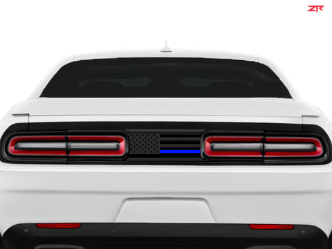 Dodge Challenger USA Flag With Blue Line Taillight Divider Decal