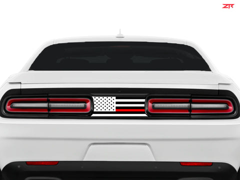 Dodge Challenger USA Flag With Red Line Taillight Divider Decal