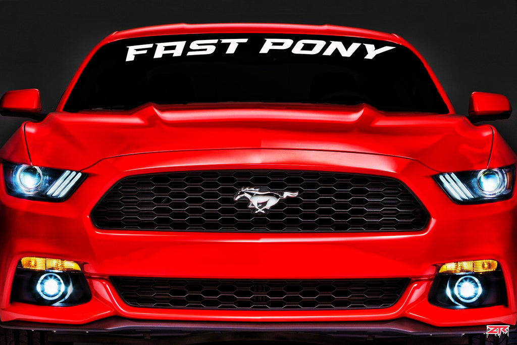 Mustang Fast Pony Windshield Decal
