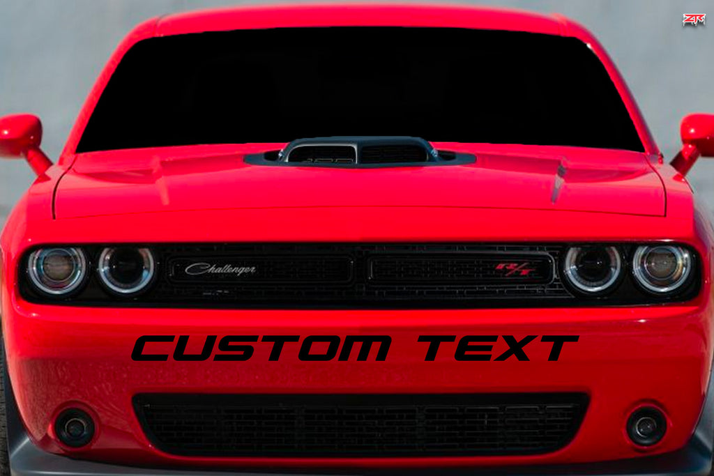 Dodge Challenger Custom Text Front Bumper Vinyl Decal