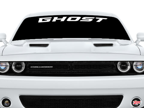 Custom Dodge Challenger Ghost Text Windshield Vinyl Decal