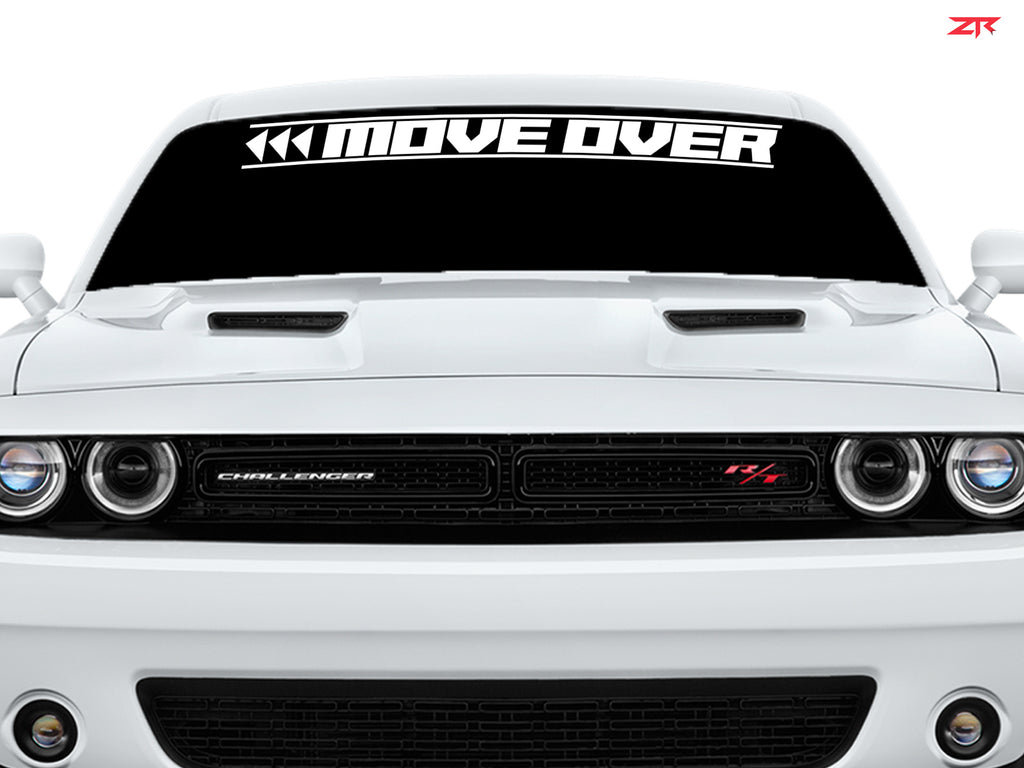 Dodge Challenger Mover Over Striped Windshield Vinyl Decal