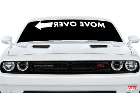 Custom Move Over Challenger Windshield Banner Decal