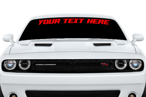 Dodge Challenger Custom Racing Text Windshield Vinyl Decal