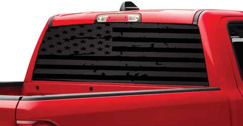 Dodge Ram Rear Window Distressed American USA Flag Vinyl Decal