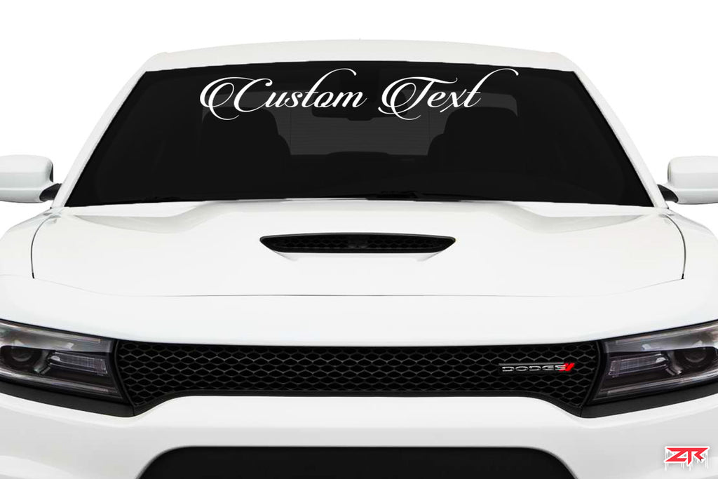 Dodge Charger Script Custom Text Windshield Vinyl Decal