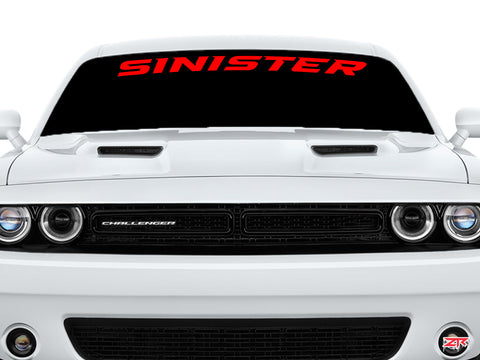 Dodge Challenger SINISTER Windshield Vinyl Decal